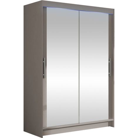 Armoire Closico Pacron VII, Cachemire, 200x120x58cm, Portes d'armoire: Coulissantes, Nombre d'étagères: 5, LED: Disponible