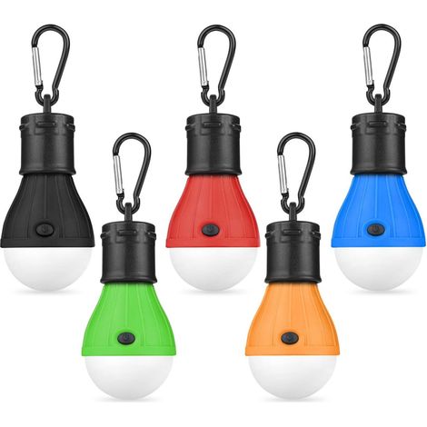 Lanterne De Camping - LED - Avec Mousqueton - Étanche - Pour Tente Camping Extérieur Urgence - 5 Pièces (1/5)
