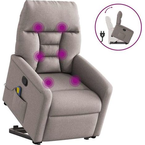 fauteuil de massage inclinable en tissu brun grisâtre (1/5)