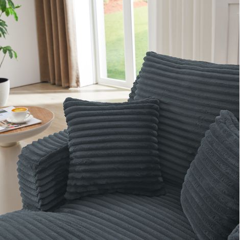 Chaiselongue moderne en tissu corduroy, convertible en sofa-lit sans montage (1/5)
