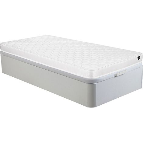 Set 90 x 190 cm Rete contenitore Bianco + Materasso schiuma sp. 15 cm - DANAE II di YSMÉE