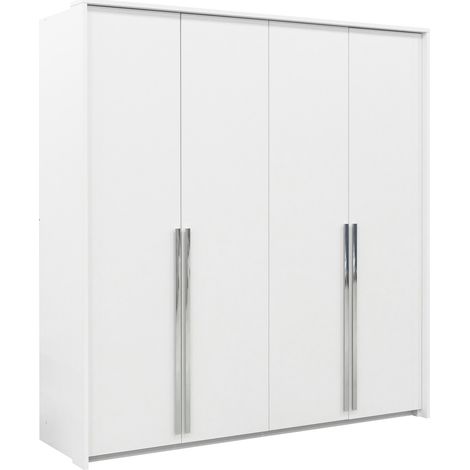 Armario Calcalo 101, Blanco, 217x205x65cm, Puertas de armario: Con bisagras, Número de estantes: 0 (1/3)