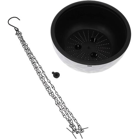 Pot de fleurs suspendu en plastique, compatible avec rangement, 1 pièce, blanc, support pour plante verte (1/5)