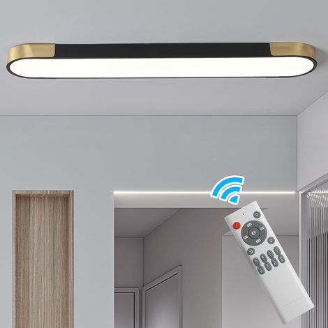 Ganeed Dimmable LED Ceiling Light Modern Acrylic Linear Ceiling Lamp Semi Flush Mount Wraparound Shape Light with Remote Control, Ideal for Living Room, Kitchen, Dining Room(100cm) (1/5)