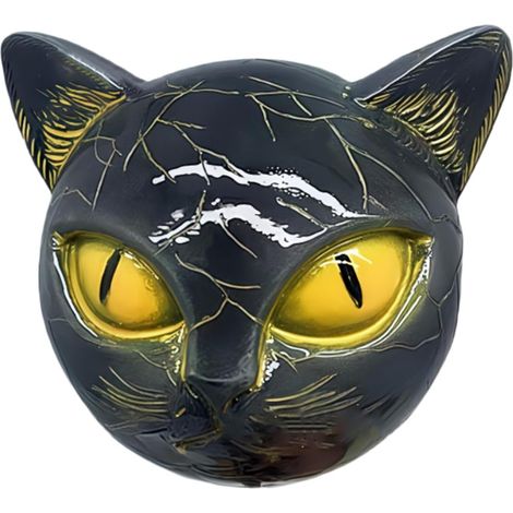 Statues de Chat pour Décor d'Intérieur - Figurines de Chat Noir aux Yeux (1/5)