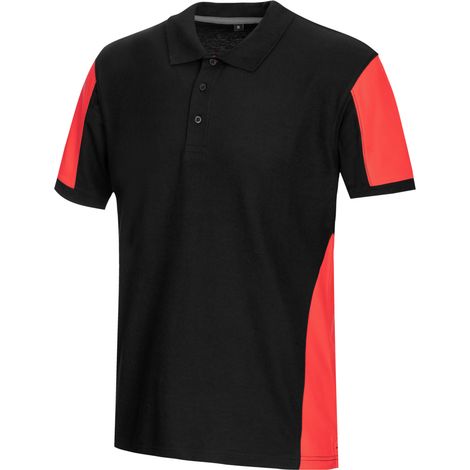 Würth MODYF Polo de travail bicolore JOB+ BICOLOR rouge/noir 4XL