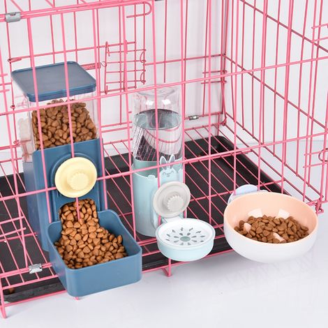 Distributeur D Eau Pour Animaux - 500 ml - Design À Siphon Avec Fixation Par Vis Rotative - Pour Cage D Animal De Compagnie - ABS - Cyan (1/5)