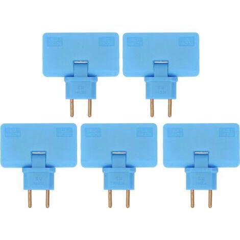 5pcs Wireless EU Plug Converter 180 Degree Extension 1 to 3 EU Plug Adapter 110-250V Blue (1/4)