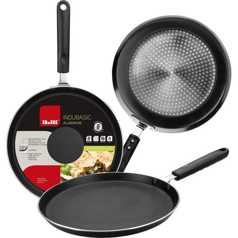 Ibili Indubasic Padella per Crêpe 26 cm Nera Antiaderente (1/5)