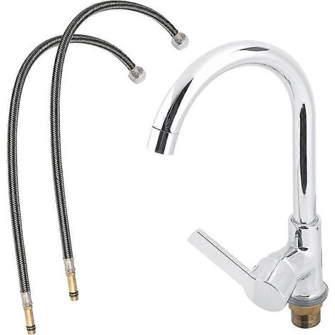 Grifo mezclador moderno para fregadero de cocina, con agua fría y caliente.