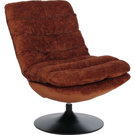 Fauteuil de salon HWC-Q29, fauteuil cocktail/rembourré/relax, fauteuil pivotant, tissu chenille (470