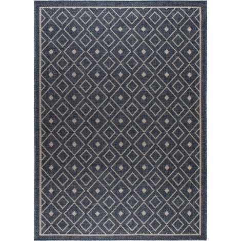 Tapis extérieur kilim 120x170 bleu rectangle BABTA