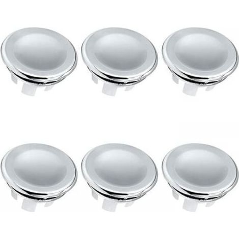 6 Pack Chrome Overflow Plug Kitchen Bathroom Sink Overflow Drain Overflow Cover for,Bathroom,Kitchen