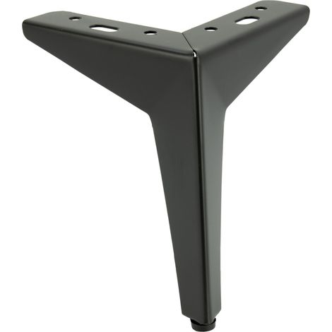 Gamba per mobile a forma di stella, nero opaco, altezza 15 cm (1/5)