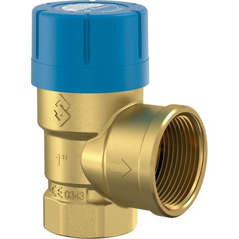 Flamco Valvola di sicurezza Prescor B Rp1 x Rp1 1/4 - 8 bar, per acqua potabile, 29006