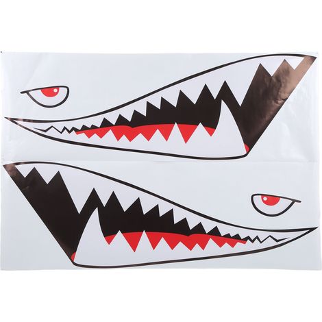Autocollant requin bouche dents PVC léger déco extérieur voiture porte arrière pour SUV camion fourgon bateau 2 pièces (1/5)