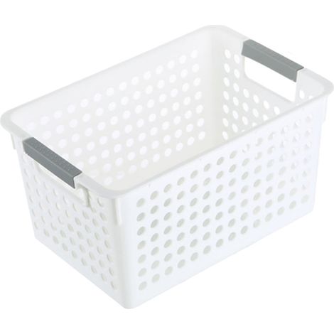 Panier À Linge - En Plastique - Pour Chambre Étudiante Et Maison - Avec Poignées - Aération - 26 X 13,5 X 17,5 Cm - 1 Pièce (1/5)