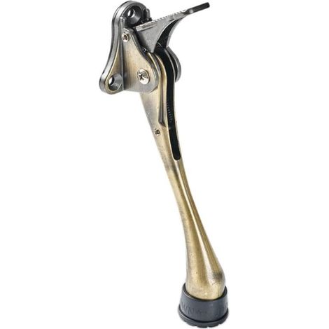 Tope de puerta basculante, Tope de puerta, Tope de puerta basculante, Con pie de goma y tornillo, Aleación de zinc, Bronce - 17,5 cm (1/5)