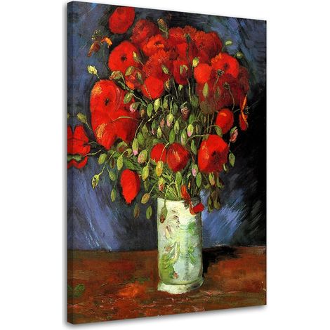 Tableau, Vase aux coquelicots rouges - Reproduction V. van Gogh - 60x90 (1/5)
