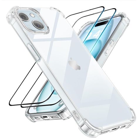 Handyhülle iPhone15Plus 3in1 Panzerglas TPU iPhone 15 Plus Transparent (1/5)