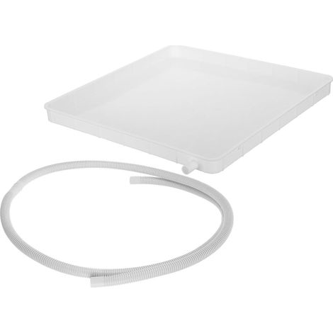 bac de récupération d'eau pour climatiseur carré de 40 cm en plastique avec sortie d'évacuation latérale, 1 set, pour climatiseurs de fenêtre au bureau (1/5)