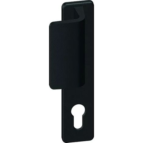 Ensemble sur plaque Kaza - Noir Basalt - Plaque 190 x 42 mm - entraxe de fixation 165 mm - Palière clé I