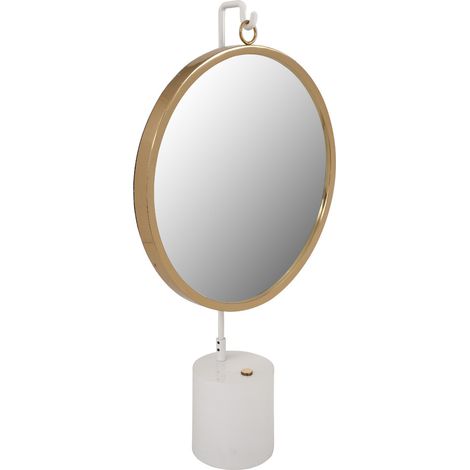 Specchio da tavolo Eleganca in metallo bianco e oro (1/4)