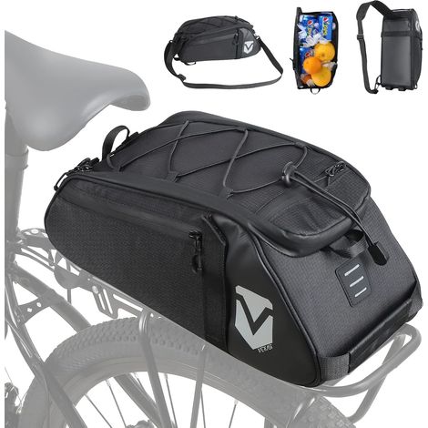 Sac de Porte-Bagages Sacoche de Coffre de vélo Sac à Dos à bandoulière Arrière de Vélo Sac de Siège de Porte-vélos Sacoche de Vélo pour Porte-Bagages Étanche, noir5 (1/5)
