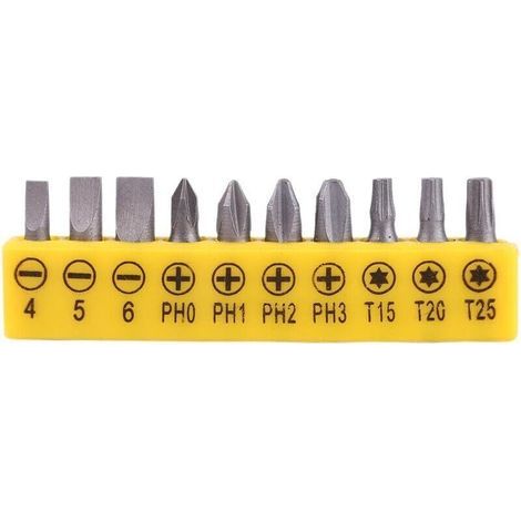 Tournevis 10 Pièces avec Poignée L, Embouts Hexagonaux Doubles, Tournevis Plat et Torx, Outil Manuel Polyvalent pour Réparation (1/3)