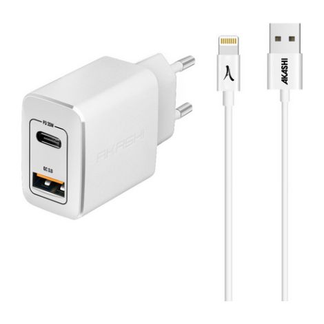 Chargeur secteur USB AKASHI ALTACQC20LITWH (1/3)