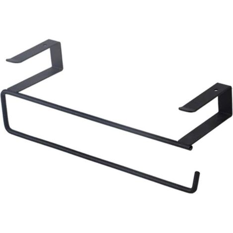S-förmiger Toilettenpapierhalter, Bohrmaschinen-Organizer für Küchenschrank oder Vorratsschrank, platzsparend, verdicktes Eisen, lackiert, 24 cm lang (schwarz) (1/4)