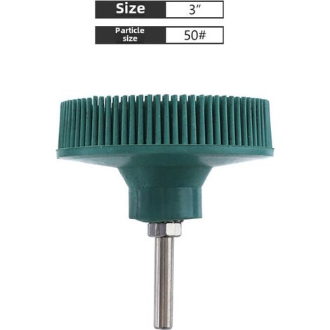 Disque de polissage pour perceuse électrique, brosse abrasive en caoutchouc émeri, brosse de polissage, disque à poils (3 pouces vert 50) (1/5)