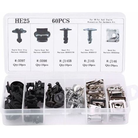 60pcs 5 Types Engine Underbody Cover Lower Mounting Clip Vehicle Protective Cover (1/5)