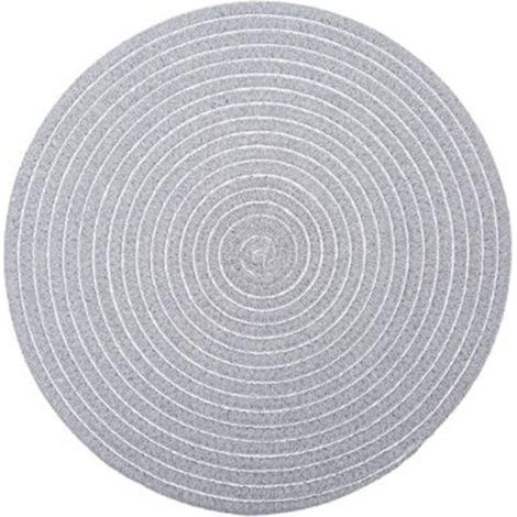 Set de Table Rond Déco "Shiny" 35cm Gris Clair (1/2)