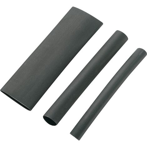 TRU COMPONENTS 1565133 Schrumpfschlauchsortiment Schwarz 12.70 mm 1.60 mm Schrumpfrate:3:1 6 Teile