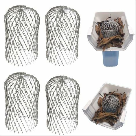 Paquete de 4 protectores de canaletas de aluminio de 3 pulgadas (filtro expandible de aluminio). Evita la obstrucción de residuos. (1/4)