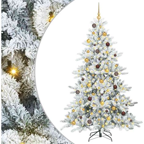 Albero di Natale Artificiale con Rami Pieghevoli Bianco 210 cm vidaXL (1/5)