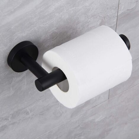 BUNTHAUS Porte-rouleau de papier toilette mural en acier inoxydable 304 noir mat (1/5)