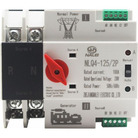 Commutateur de transfert automatique à double alimentation 2P100A commutateur (1/4)