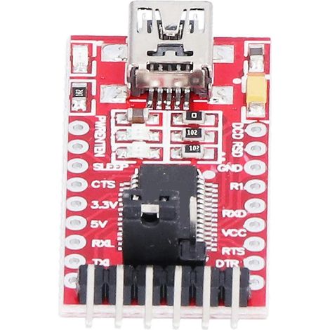 Carte de conversion série USB-TTL avec mini-connecteur 6 broches, alimentation CC 3,3 V/5 V, FT232RL pour applications industrielles (1/4)