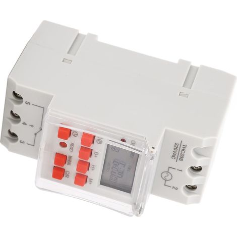 Programmateur Pour Chauffe Eau Électrique, Interrupteur Horaire, Commutateur de Minuterie Numérique 30 A Affichage LCD de Minuterie 1 Seconde Programmateur Digital Relais Temporisé 220V (1/5)
