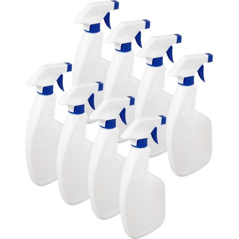 Lot de 8 Bouteilles Vaporisateur Vides en Pe 500ml Blanc Gâchette Ergonomique pour Usage Domestique ou Commercial (1/5)