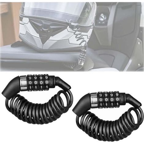 2 Pièces Cadenas de Vélo, Trottinette Velo Electrique Casque Moto avec 4 Chiffres (1/4)