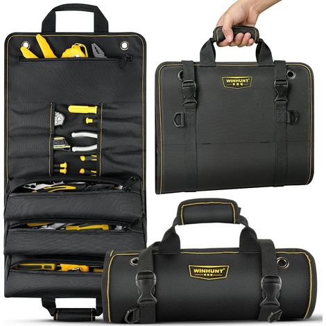 Bolsa de herramientas pequeña profesional con ruedas, bolsa de hombro para electricistas y hombres de negocios (11 bolsas) (1/5)
