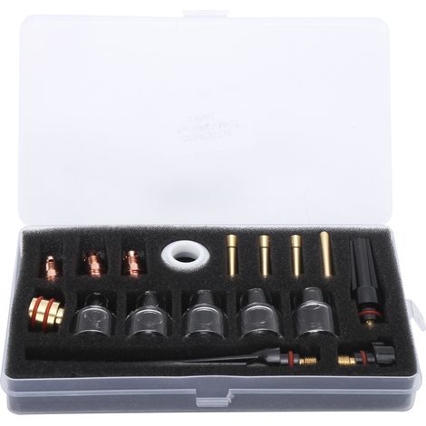 Kit accessoires torche de soudage, buse verre et embouts consommables pour WP-17/18/26. (1/5)