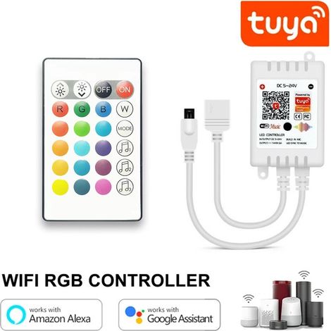 Tuya Controller per LED RGB+W Smart WiFi con Telecomando IR24 (1/5)
