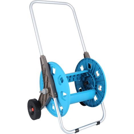 Dévidoir de tuyau d'arrosage G1/2 portable à pousser manuellement, rétractable, pour tuyau de 80 m. (1/5)