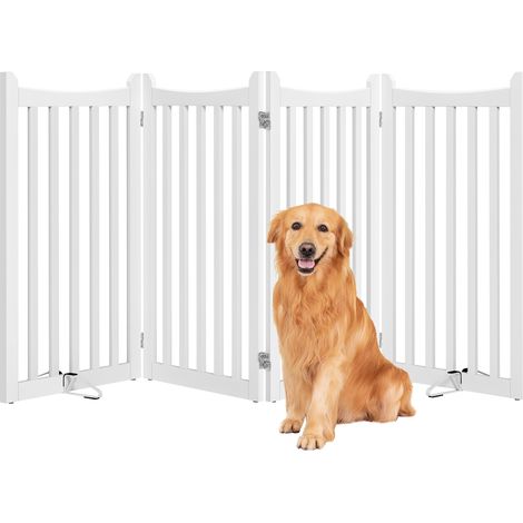 Yaheetech – Barrière de sécurité pliable 4 panneaux pour chien en MDF – Dimensions 201,5x90,5 cm – Design modulable et élégant – Protection intérieure (1/5)