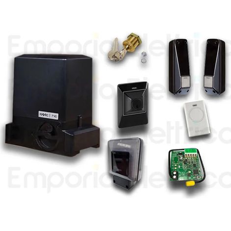 Faac – Kit de motorisation de portail coulissant jusqu'à 500 kg – Électromécanique 230V AC – Carte électronique 740D – 1056303445FR (1/2)