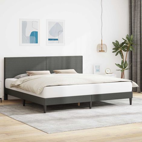 Estructura de cama Gris oscuro 180 x 200 cm Tela de Pana